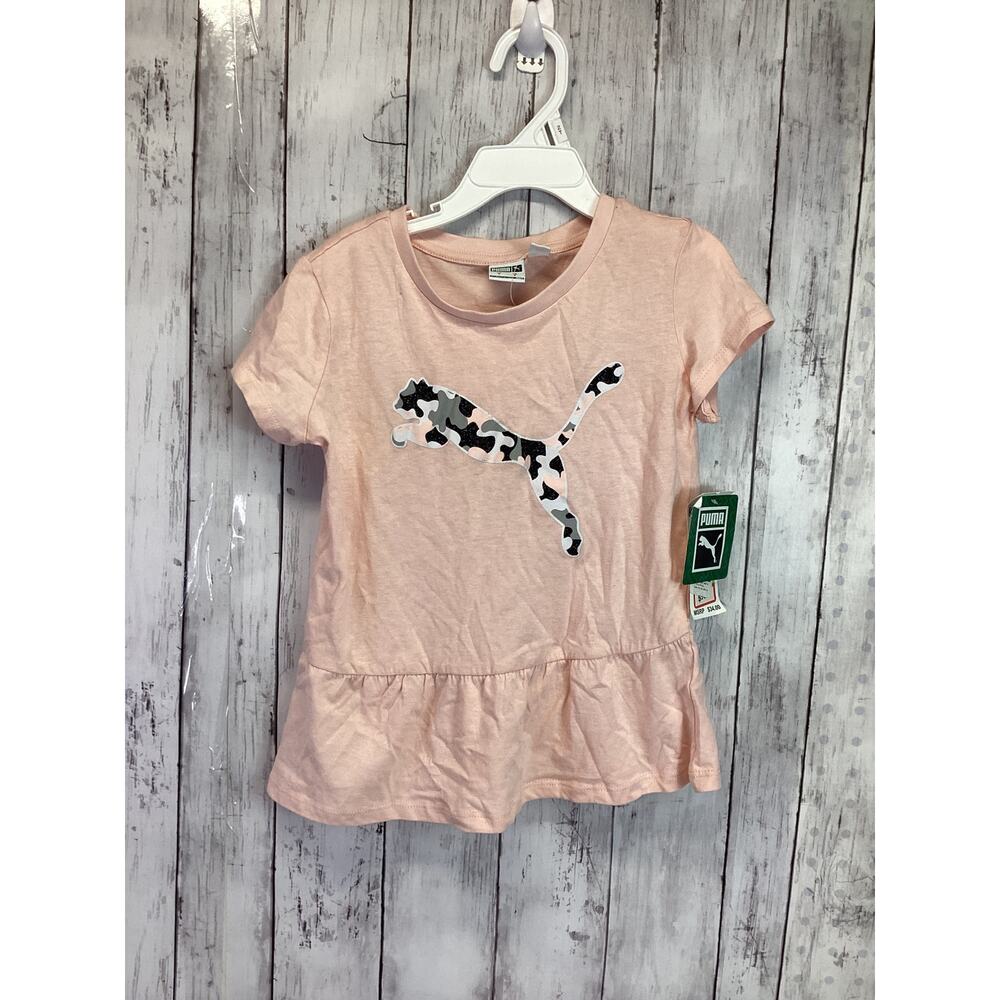 PUMA Forever Better Girls Pink Short Sleeve Blouse Size Small